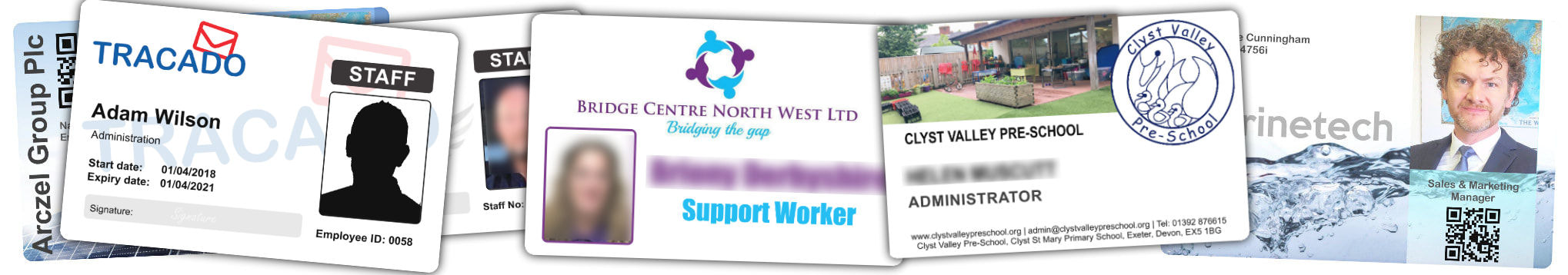 Rochdale examples of our ID card printing facility. | Showing samples of employee Identity card printing | Workers ID cards printed in 