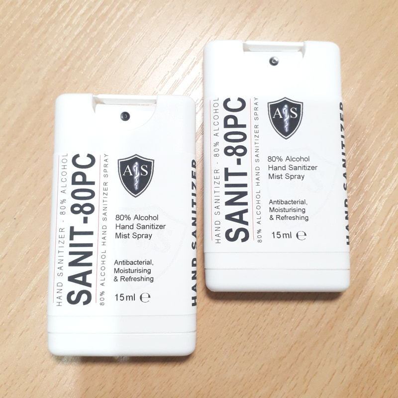 supplier of hand sanitiser with custom printed labelling for own branded promotional goods