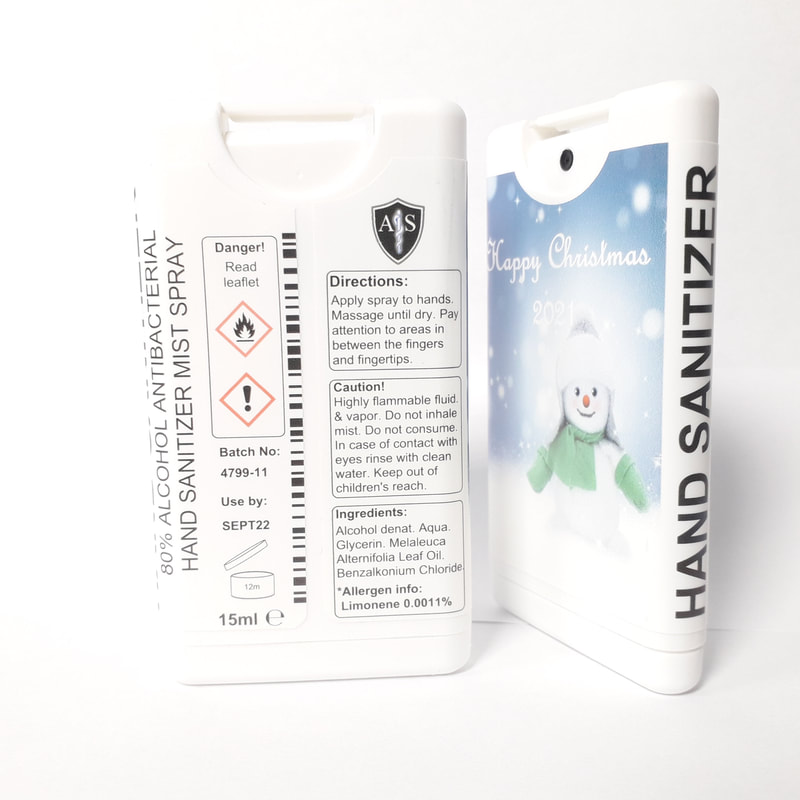 Promotional white label christmas branded hand sanitizer spray lotion