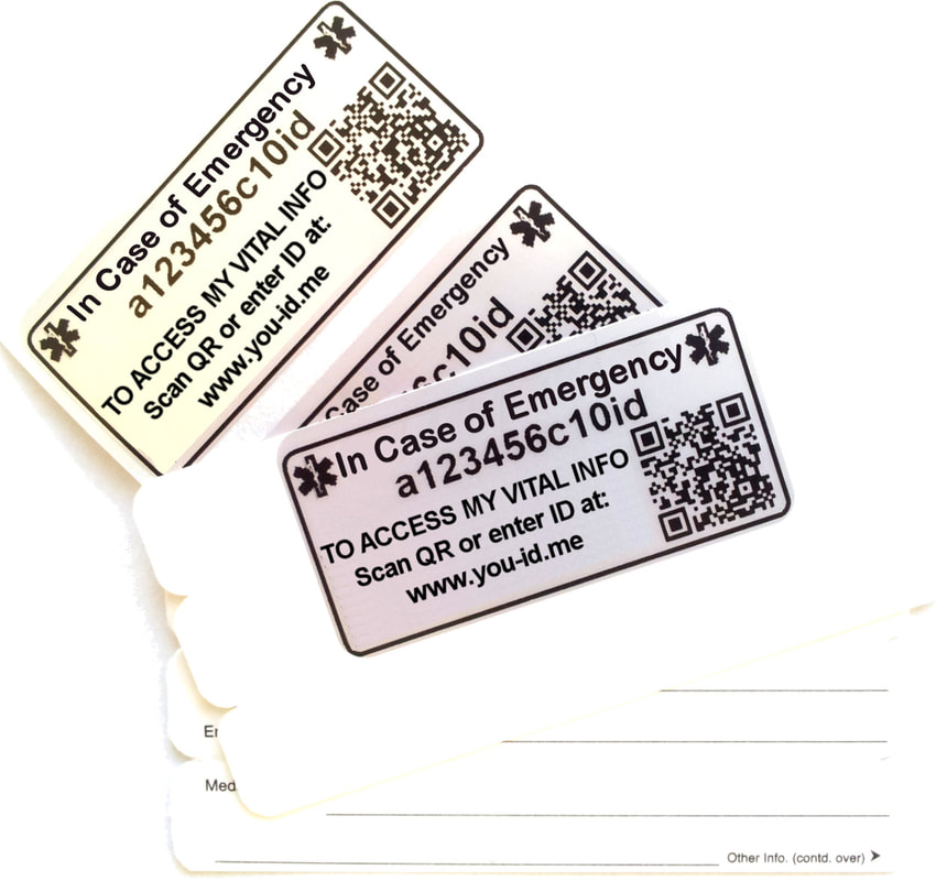 Buy Vital ID Spare Cards for Identity Vital ID Wristbands and Bracelets