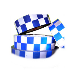 reflective police blue chequered checkered hi viz sew on tape
