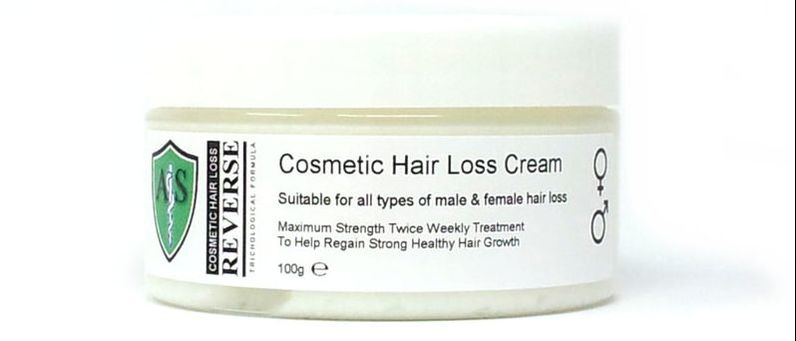 Reverse hair loss maximum strength minoxidil free cosmetic formula hair loss cream. Used at trichology clinics in the treatment of alopecia and other hair loss conditions.