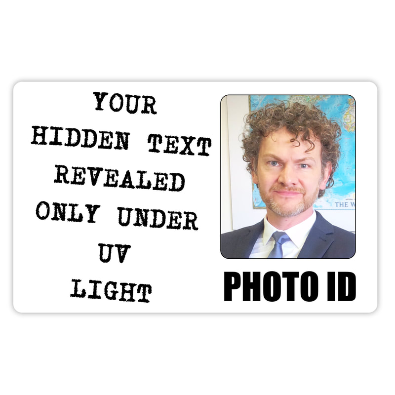 ID cards with UV lamp sensitivity